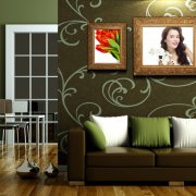 Design och väggdekoration i vardagsrummet