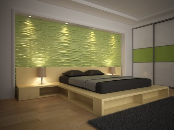 Panel eko dari buluh dalam reka bentuk bilik tidur