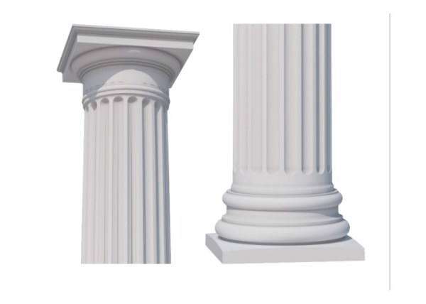 Colonne ronde avec flûtes