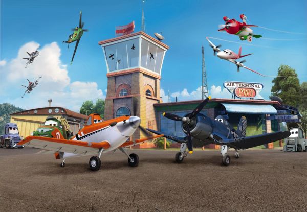 Anak-anak yang cerah dengan kapal terbang kartun akan dilakukan untuk kanak-kanak