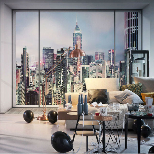 Dibingkai kertas dinding foto anda dalam bentuk tetingkap panorama, anda akan merasa seperti penduduk New York yang semarak