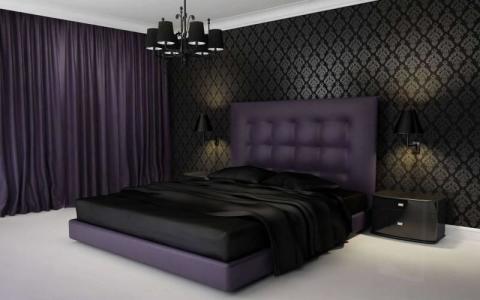 Warna hitam dinding di bilik tidur