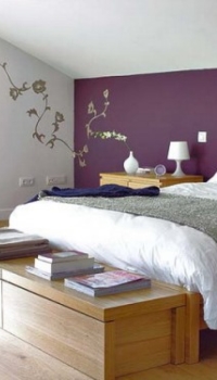 Лилав цвят в декорацията на спалнята