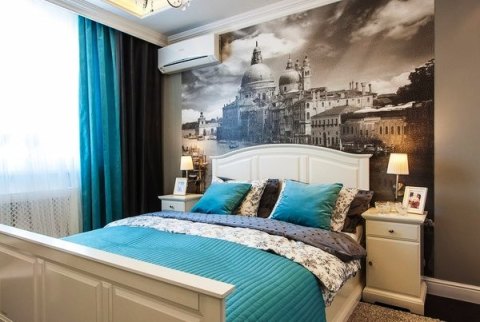 Penggunaan wallpaper foto dalam hiasan bilik tidur