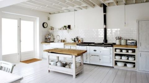 Dinding warna putih di dapur