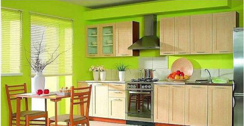 Kapur hijau di dinding dapur
