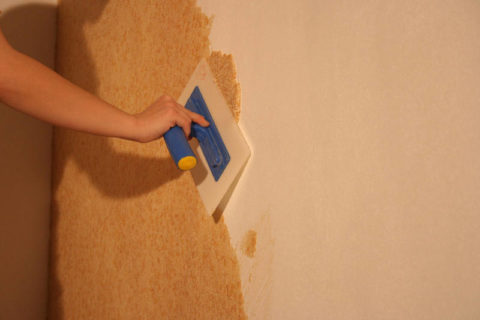 Kertas dinding cecair digunakan sebagai plaster